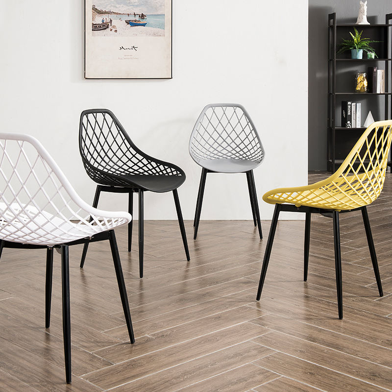 Diseño moderno de alta calidad China Factory Silla de malla de plástico Comedor PP Asiento de plástico Sillas de comedor